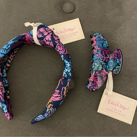 Lilly Pulitzer Accessories - Lily Pulitzer Knotted Headband and Claw Clip